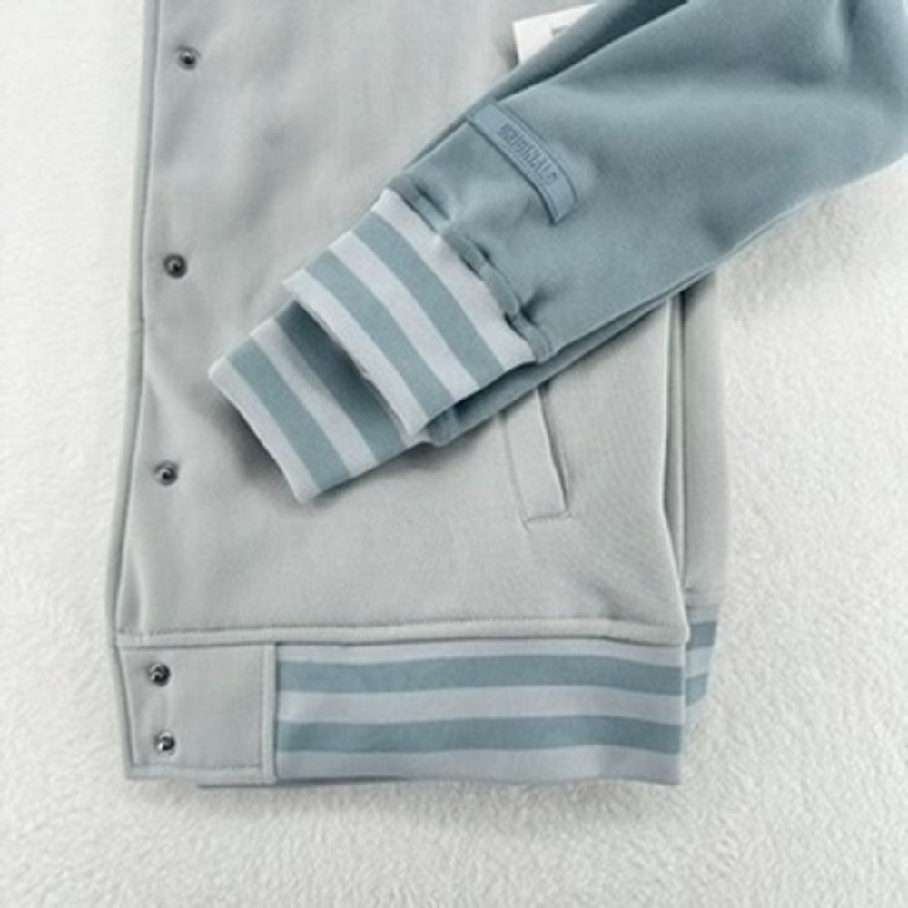Originals Brooklyn Cloth Varsity Jacket Gray Blue Snap Front Small NWT - Picture 8 of 13